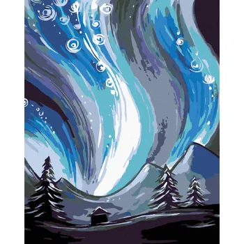 Hračka Diamondi Diamantové malování - POLÁRNÍ ZÁŘE Rozměr: 40x50 cm, Rámování: vypnuté plátno na rám