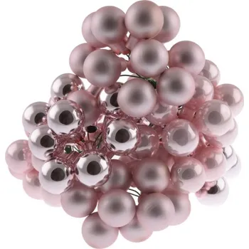 Vánoce Baňky na drátku 2cm, 72ks SV.RŮŽOVÁ