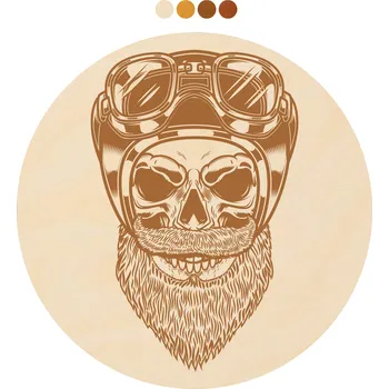 Podtácek WoodenPuzzle.cz Kulatý dřevěný podtácek s motivem - Motorkář Počet: sada 6 ks