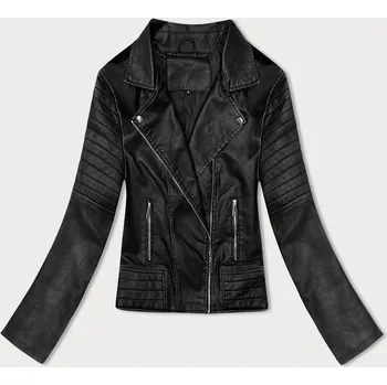 Černá bunda ramoneska s límcem (11Z8098) odstíny černé S (36)