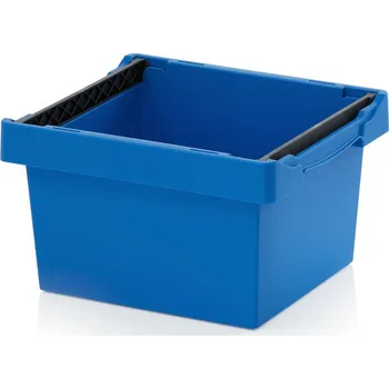 Vratné přepravky se stohovacím držadlem 40 x 30 x 22 cm - Nebeská modrá - materiál: PP - MBB 4322