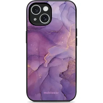 Pouzdro na mobilní telefon Lesklý kryt Mobiwear Glossy - Apple iPhone 15 - G050G - Fialový mramor (Prémiové lesklé pouzdro, obal, kryt Mobiwear Glossy na mobil Apple iPhone 15 - G050G - Fialový mramor, materiál Plast + TPU silikon - krytí po všech stranách, neošoupatelný potisk,)