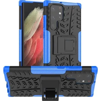 Pouzdro na mobilní telefon VSECHNONAMOBIL 37454 STAND Extra odolný obal Samsung Galaxy S22 Ultra 5G modrý