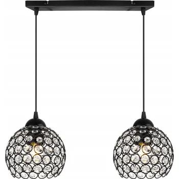 Závěsné svítidlo Crystal, 2x černé křišťálové stínítko