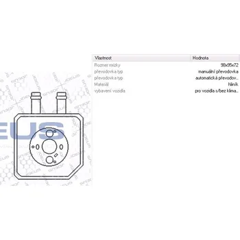 Chladič motoru Olejový chladič, motorový olej, 028117021E,028117021H,31179,58003086,VW3086,028117021C,42.68.556,, ECAR, 1323L8-2