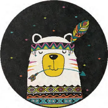 Koberec SINTELON Dětský kulatý koberec PLAY medvěd kruh 100 cm