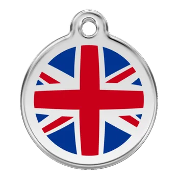 psí známka RED DINGO známka s rytím Anglická vlajka Střední Počet řádků: 2 řádky textu