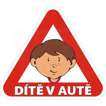 Samolepící etiketa Dítě v autě - CHLAPEC - Reflexní samolepka na auto
