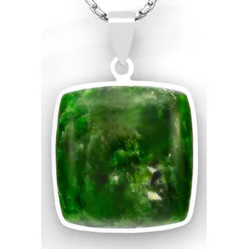 Přívěsek Unisex stříbrný přívěsek (Ag 925/1000) s chromdiopsidem QA, cca 28 x 28 mm, RARITA (CHR1817P)