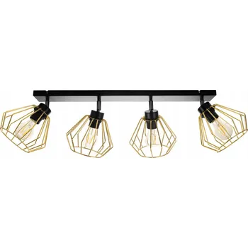 Light for home - Moderní svítidlo na kovové liště LH006 "SANTOS LOFT", 4x60W, E27, Černá