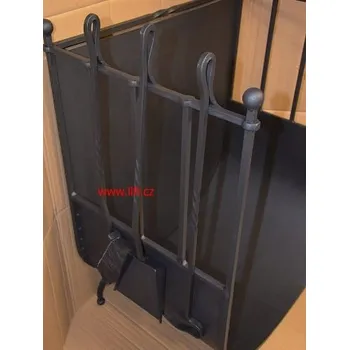Krbové nářadí Koš na dřevo probíjená tyč 9 + krbové nářadí