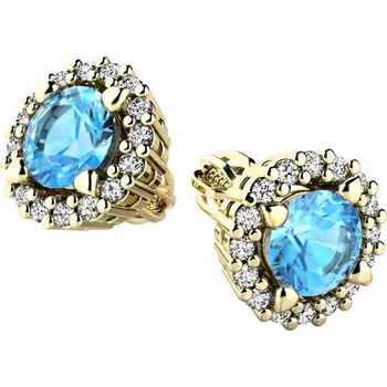 Náušnice Dámské náušnice žluté zlato 585/1000 přírodní diamant 1.00 ct G/SI 10926-ZL-DIA-TPZ