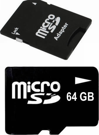 Paměťová karta micro SD 64 GB + adaptér