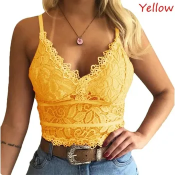 Podprsenka Pohodlná dámská celokrajková podprsenka/tílko - braletka Barva: Žlutá, Velikost: M