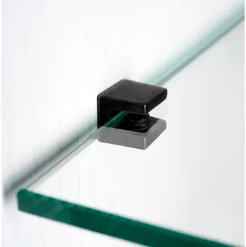 Držák na polici Emuca Držák skleněné police EVO - 10ks / Černá