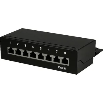 Patch panel LogiLink NP0017B 8 portů patch panel 483 mm (19) CAT 6 1 U černá