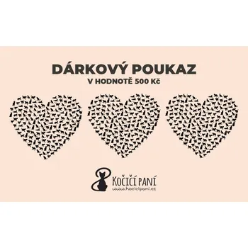 Dárková krabička Dárkový poukaz do e-shopu Kočičí paní Číslo: 500 Kč