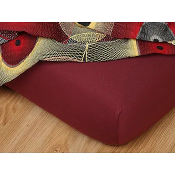 Bytový textil Dadka Dadka prostěradlo jersey barva bordó 90 x 200 cm