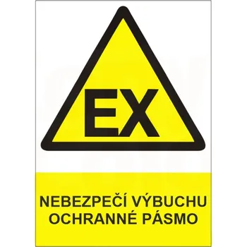 Speciální papír NEBEZPEČÍ VÝBUCHU - OCHRANNÉ PÁSMO - Samolepka