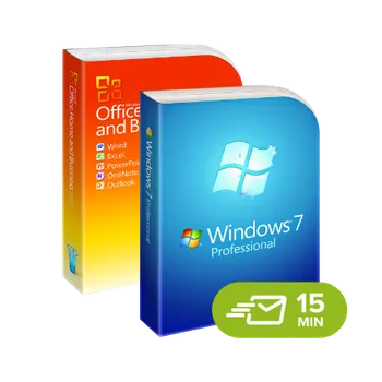 Operační systém Kancelářská aplikace Windows 7 Professional + Office 2010 Home & Business - elektronická licence 32/64 bit