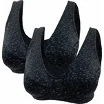 FANNIFEN Podprsenka bez vycpávkami a kostic FAN-159 2ks Barva: Černá, Velikost: 90D