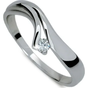 Prsten Dámský prsten bílé zlato 585/1000 přírodní diamant 0.085 ct G/SI DF1853 velikost 54
