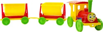 Hračka na písek Doloni Plastový vláček s 2 vagóny červený