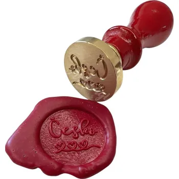 Pečeť Artmagico Pečetidlo Česko (Autorské pečetidlo s obrázkem Česko s dřevěnou vyměnitelnou rukojetí, šířka pečetidla 25 mm - mosaz.)