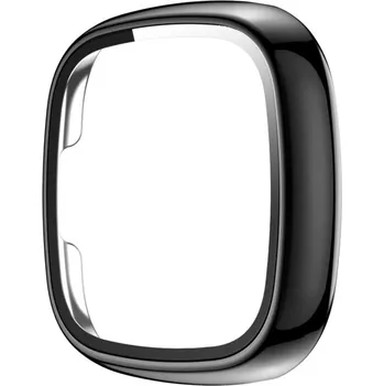 Příslušenství k chytrým hodinkám VSECHNONAMOBIL 43177 Plastový kryt s ochranným sklem pro Fitbit Versa 3 / Fitbit Sense černý