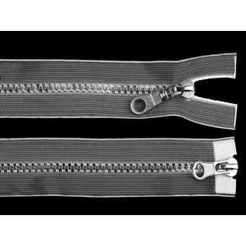 Zip Zip kostěný No 5 dělitelný 2 jezdce / dvoucestný 50 cm transparentní, malé, transparent