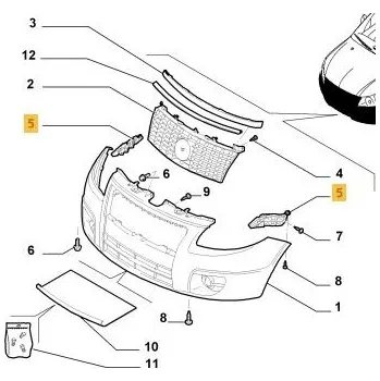 Nárazník Držák nárazníku | levý, 7173280J00,71743041,71743042,, ECAR, 307507-7