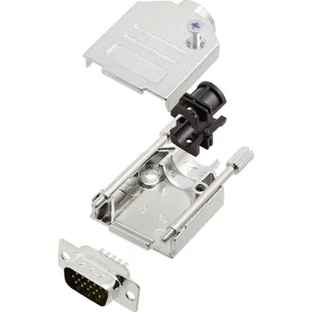 vypínač a zásuvka TRU COMPONENTS TCDTZK09HDP15K 7709036 sada D-SUB kolíkové lišty 180 ° Pólů: 15 pájecí kalíšek 1 ks