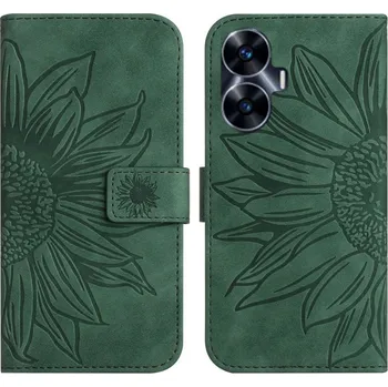 Pouzdro na tablet VSECHNONAMOBIL 58297 ART SUN FLOWER Peněženkové pouzdro s řemínkem Realme C55 zelené