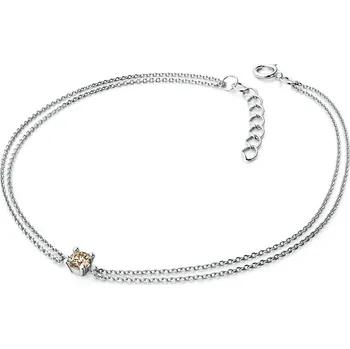 Náramek Dámský náramek bílé zlato 585/1000 přírodní diamant 0.130 ct champagne 10828-NR02-B-Champ délka 18 cm