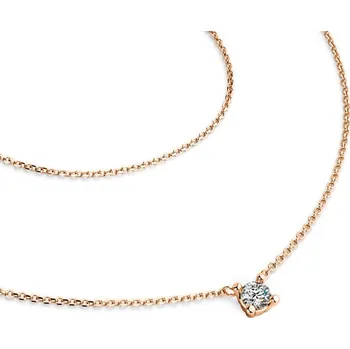 Náhrdelník Dámský náhrdelník růžové zlato 585/1000 přírodní diamant 0.130 ct G/SI briliantem 10828-NH01-CV délka 42 cm