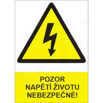 Speciální papír POZOR NAPĚTÍ ŽIVOTU NEBEZPEČNÉ - Samolepka