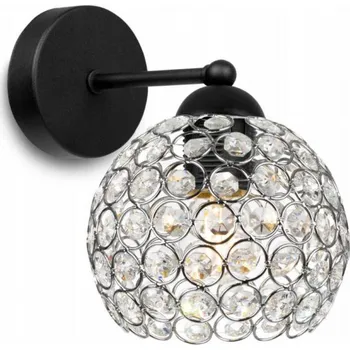 Nástěnné svítidlo Light for home - Moderní dekorativní nástěnné světlo "CRYSTAL" 2221/C/K, E27, Černá