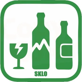 Speciální papír SKLENĚNÝ ODPAD - Samolepka na popelnice