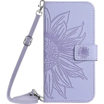 Pouzdro na mobilní telefon VSECHNONAMOBIL 59155 ART SUN FLOWER Peněženkové pouzdro s řemínkem Google Pixel 7a fialové