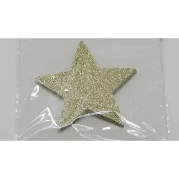 Vánoční dekorace Hvězdička přízdoba S/6 zlatá (F48-R1771-7CM/G)