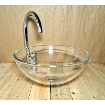 Umyvadlo Light for home - Skleněné designové umyvadlo U 014, Transparentní