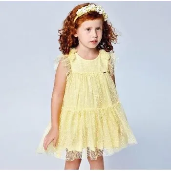 Dívčí šaty tylové žluté dětské šaty Mayoral 3913 velikost 110