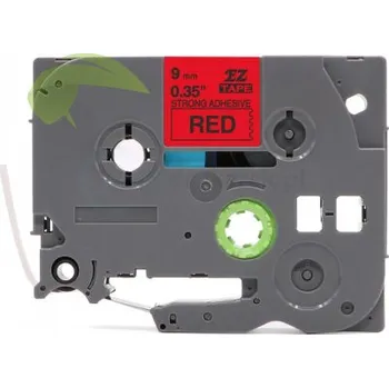 Pásek do tiskárny TONERSYP páska pro Brother TZe-S421, 9mm × 8m, silně lepící, černý tisk / červený podklad