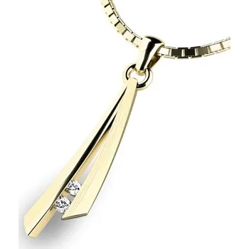 Přívěsek Dámský přívěsek žluté zlato 585/1000 přírodní diamant 0.028 ct G/SI 10866-ZL-DIA bez řetízku