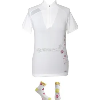 cyklistický dres Dres Northwave FIZZ lady white + ponožky Diva white/rubine red L