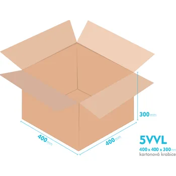 Obalový materiál Kartonové krabice 5VVL - 400x400x300mm - vnitřní 394x394x288mm