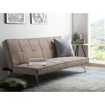 pohovka 3místná béžová rozkládací , prošívaná kovovými nohami, moderní Beliani