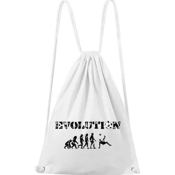 Sportovní batoh DOBRÝ TRIKO Bavlněný batoh Evoluce fotbalisty Barva: Bílá