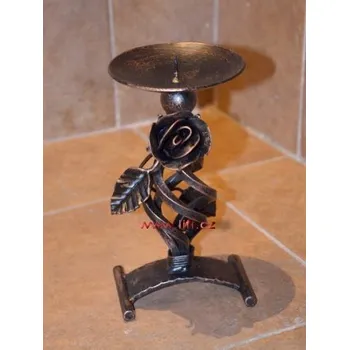 Svícen Kovový svícen Šiška růže 2