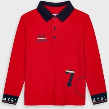 Chlapecké tričko červené dětské triko s límečkem Mayoral 4135 velikost 104